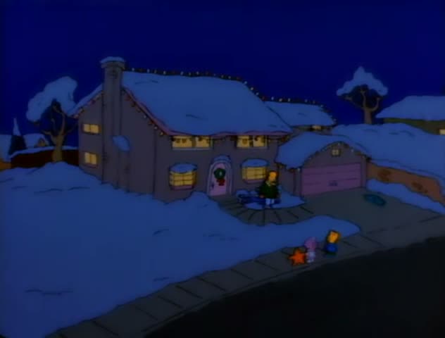 From “Simpsons Roasting on an Open Fire”: “Good one, Dad. Okay, kids, prepare to be dazzled.”