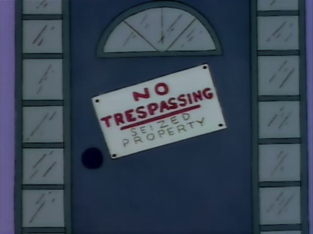 Homer and Ned Flanders, in a red jacket over a green sweater, meet on a night street beside a green station wagon where…