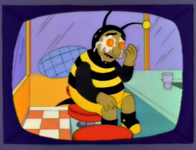 From “Krusty Gets Kancelled”: “Oh, qué lastima.”