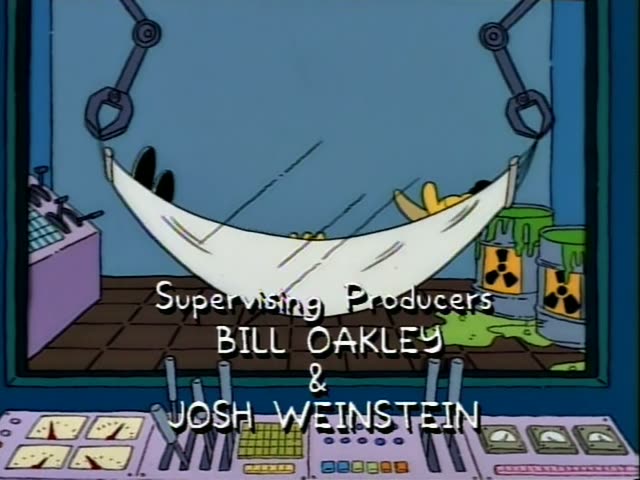 Homer and Santa's Little Helper are in a red-lit nuclear plant control room