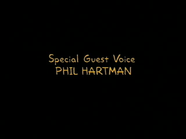 The scene is an empty black screen with gold credit text that changes in sequence