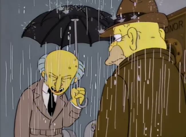 From “Raging Abe Simpson and His Grumbling Grandson in The Curse of the Flying Hellfish”: “Oh, Simpson, can't you go five seconds without humiliating yourself?”
