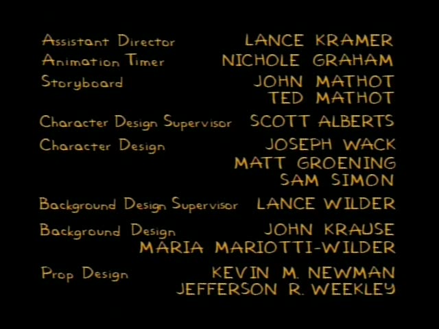 Which is a sequence of end credits over a black background with gold lettering