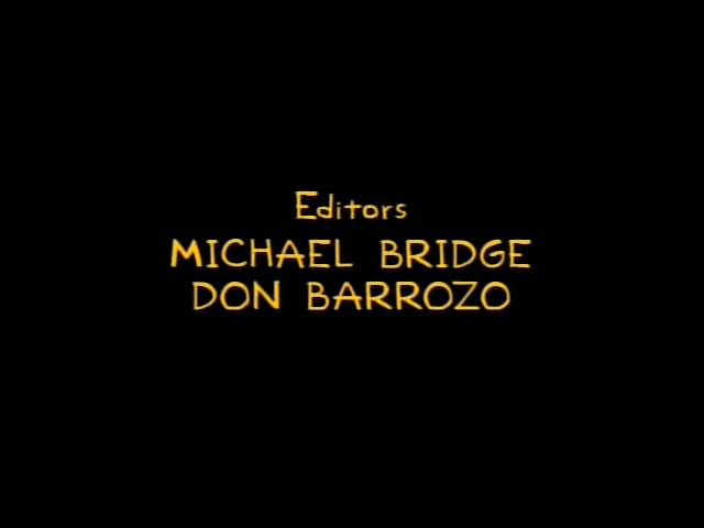 No characters appear in this sequence, which shows only a black background with yellow credit text over ten frames