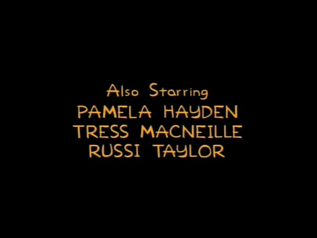 A black closing credits sequence with no regulars or one-off characters on screen