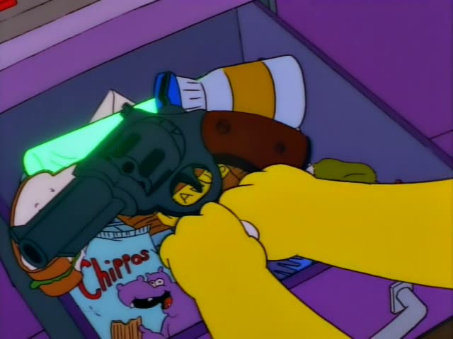 Homer, Bart and Milhouse are the characters in this moment