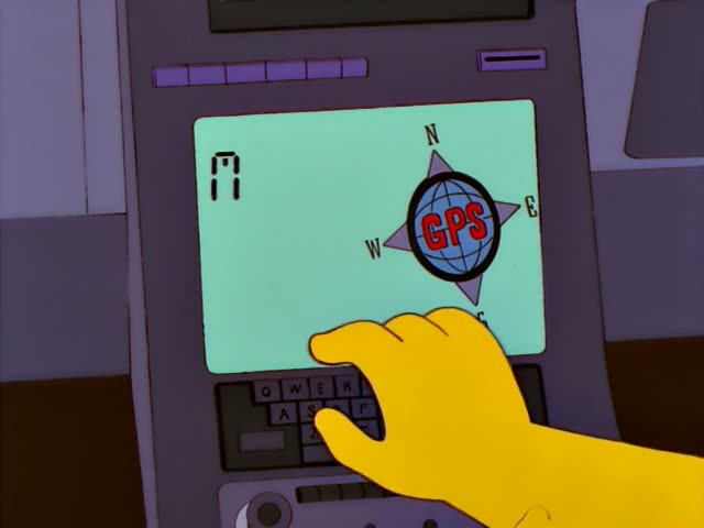 Marge sits in the back seat of a car in the first several frames, glancing around with a worried look while a yellow hand…